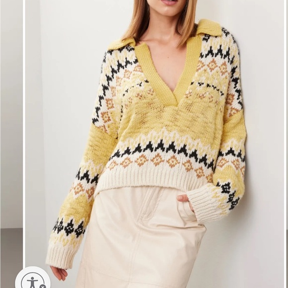 A.L.C. Fair Isle Nordic Merino Wool Landry Sweater - Picture 2 of 10